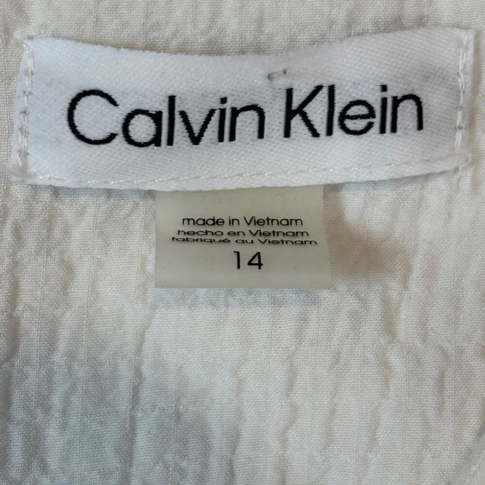 Calvin Klein Womens Sleeveless Crinkle Crepe Jumpsuit Size 14 Tie‎ Waist Onesie